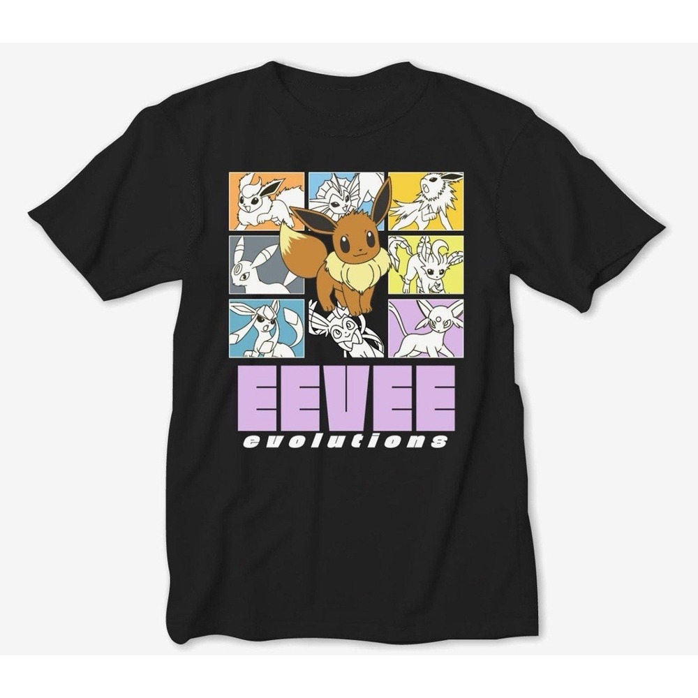 Pokemon Eevolutions Black T-Shirt Anime Licensed Women Jr 3X‎ NEW